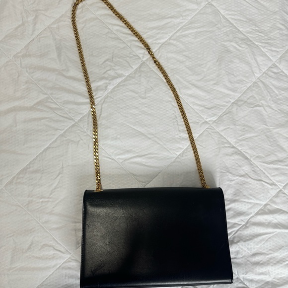 KATE MEDIUM TASSEL GRAIN DE POUDRE EMBOSSED LEATHER YSL SAINT LAURENT BAG PURSE - Picture 13 of 15